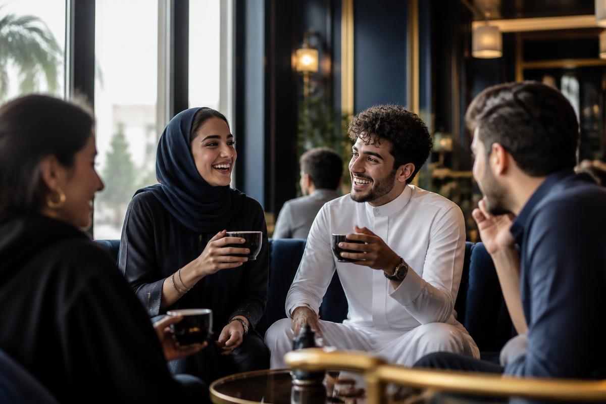 جلسة أصدقاء على طاولة متروبول كوفي هاوس